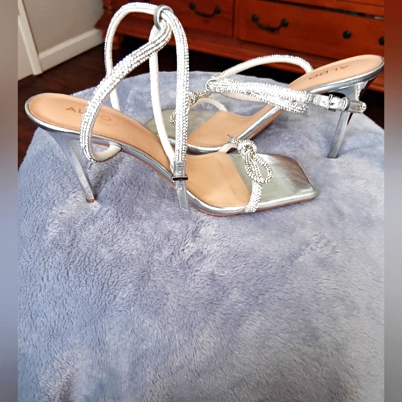 Aldo Shoes - Aldo Silver Rhinestone Heels